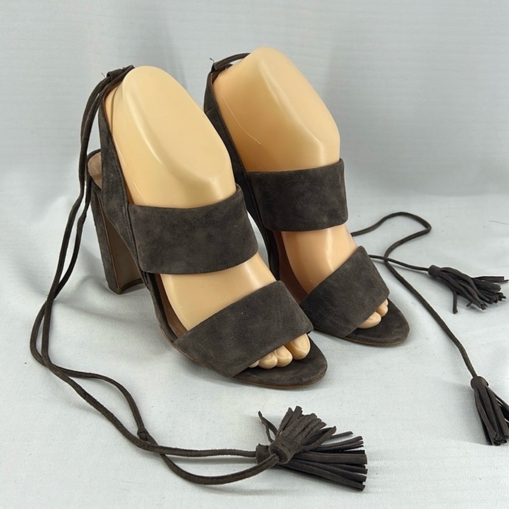 Madewell Brown Suede Block Heel Sandals